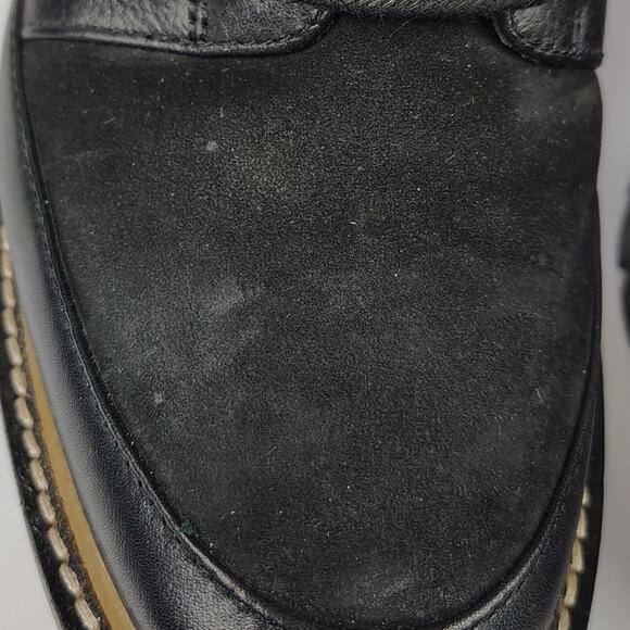 Tory Burch Miller 95mm Lug Sole Lace Up Bootie Black Hiking Boot Size 9.5 - Picture 8 of 14